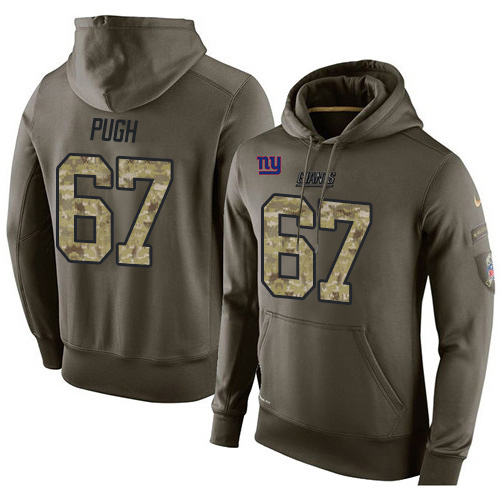 NFL Nike New York Giants #67 Justin Pugh Green Salute To Service Men's Pullover Hoodie